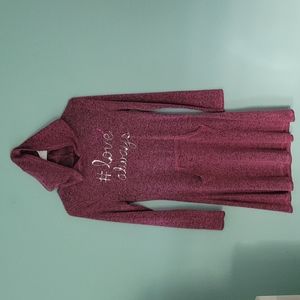 Pink Yarrow '#Love Always' Hooded Fit & Flare Dress - Girls